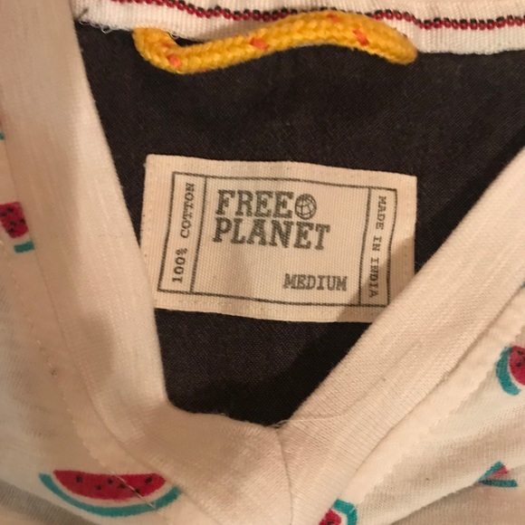 Free Planet - White Watermelon Pattern T-Shirt - M - Picture 7 of 9